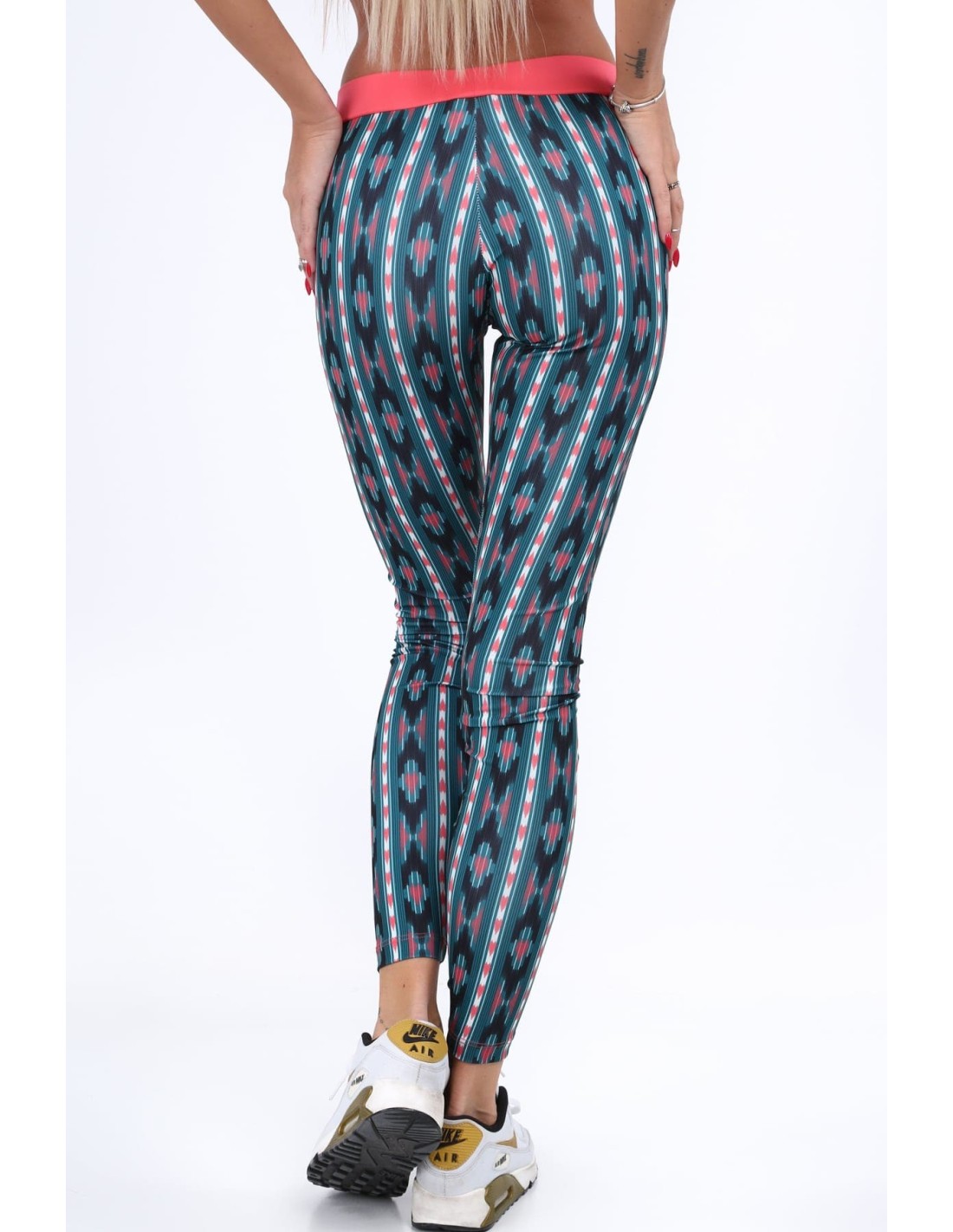 Coral sports leggings with patterns MR11514 - Online store - Boutique